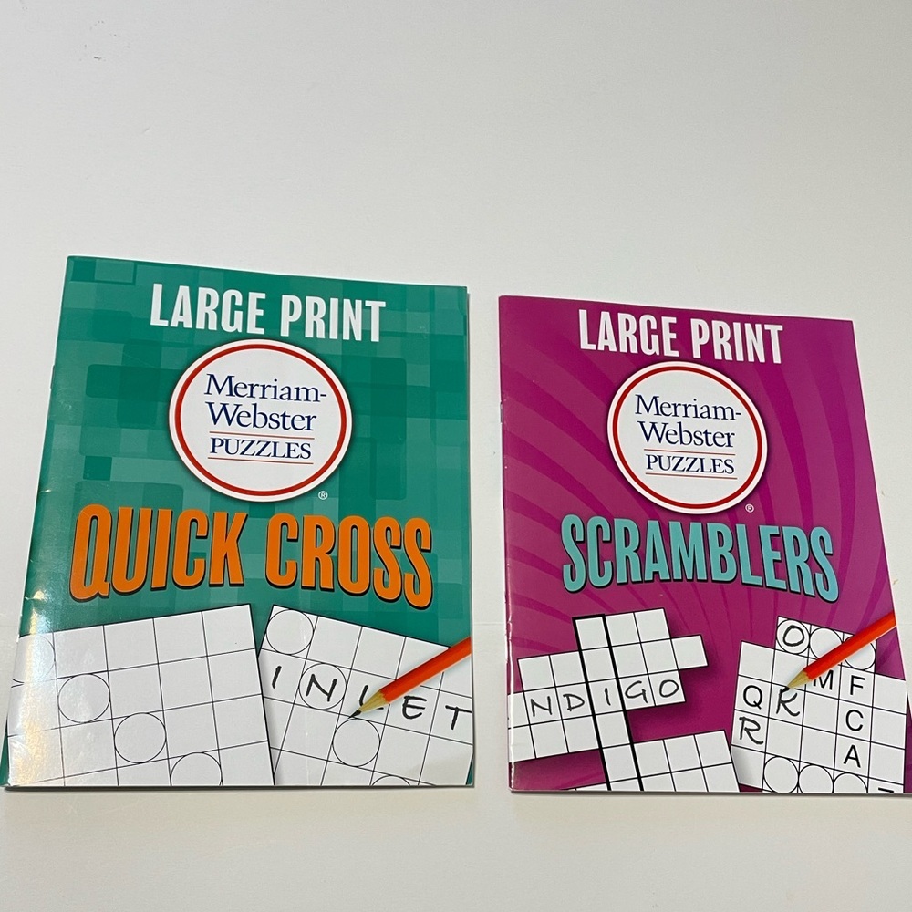 Large Print Merriam-Webster Puzzles 2 Booklet Set (Brain Games Large Print)